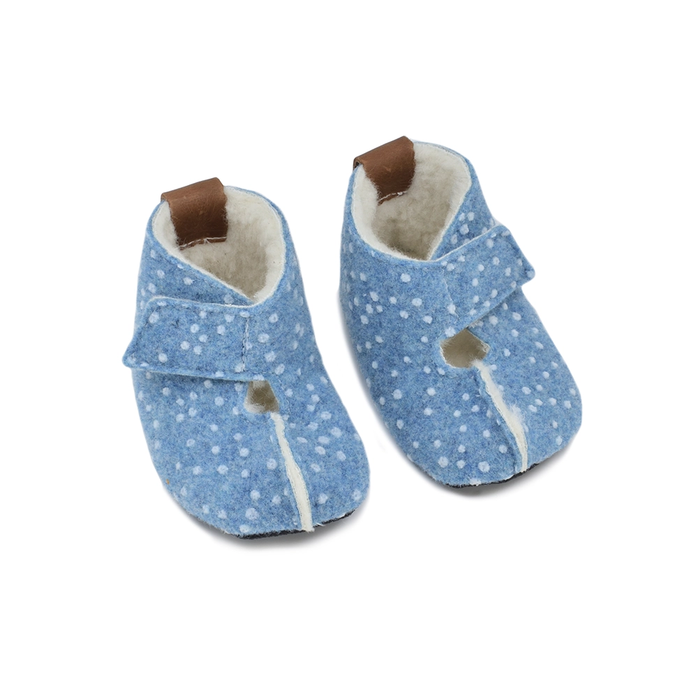 Kaku otroški volneni copati - Blue Dots - slika 2