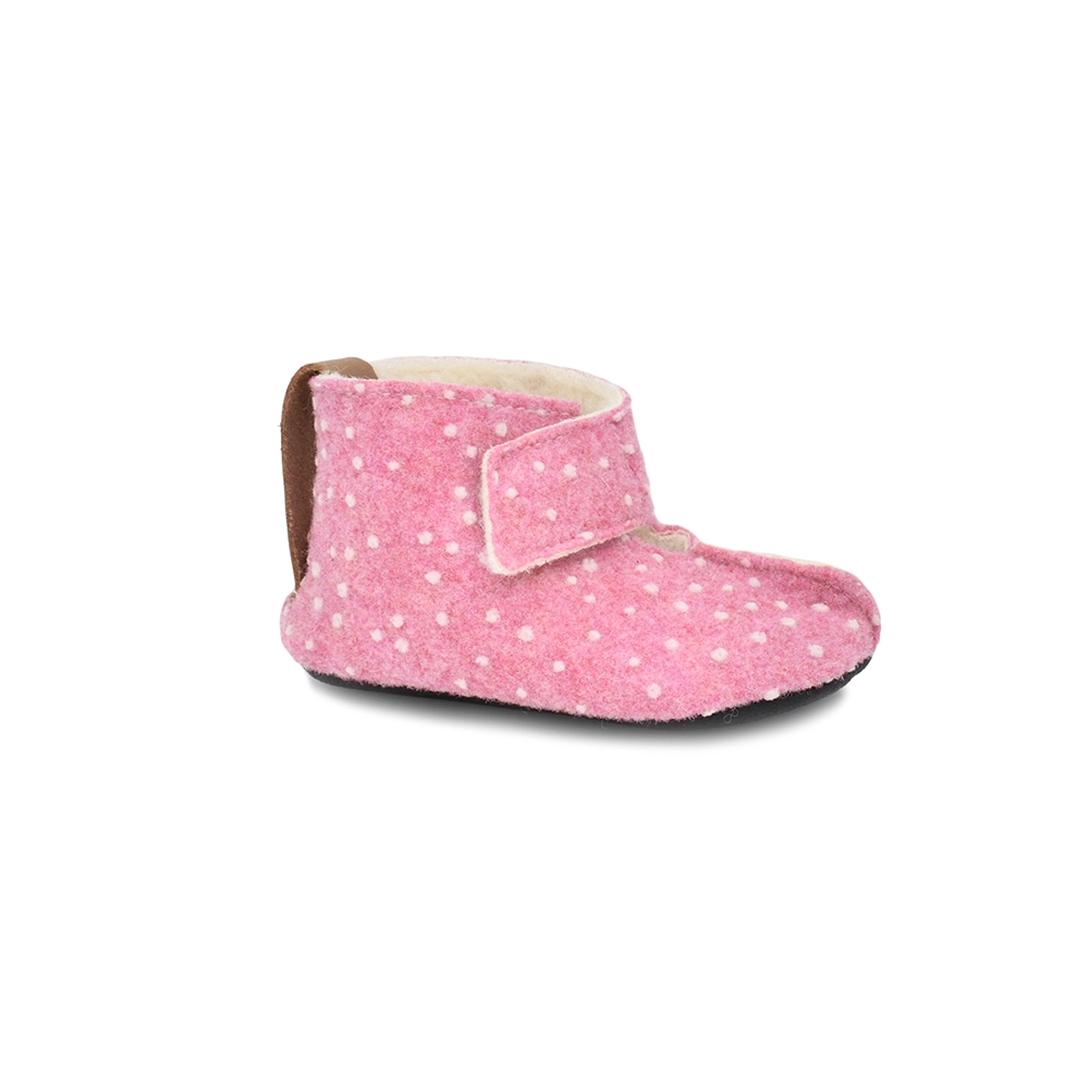 Kaku otroški volneni copati - Pink Dots