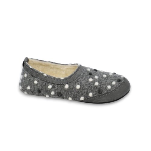 Poksa podloženi copati - Grey Dots